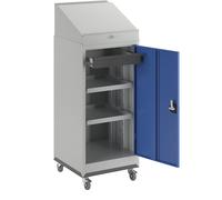 Pupitre rodante alto eurokraft pro, compuesto de armario para herramientas, pupitre y bastidor rodante