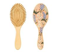 Puple Peach Florals - Cepillo de madera para el crecimiento del cabello, cepillo de madera para masaje de crecimiento del cabello