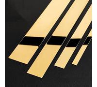 PuPLum 3 Metros Autoadhesivo Moldura de Pared de Acero Inoxidable Borde de Metal Autoadhesivo Flexible, diseño despegar y Pegar, moldura Metalizada y mo(Size:Width 8cm/3.15inch,Color:Oro Brillante)