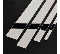 PuPLum 3 Metros Autoadhesivo Moldura de Pared de Acero Inoxidable Borde de Metal Autoadhesivo Flexible, diseño despegar y Pegar, moldura Metalizada y (Size:Width 8cm/3.15inch,Color:Plata Brillante)