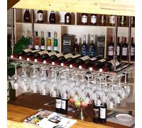 PuPLUm Barra Flotante para Vino, Soporte Ajustable para Copas de Vino, Estante para Copas de Vino, Cocina, Pub, mostrador, Copas Colgantes, Estante para Copas, Estante Decorativo, decoración del ho