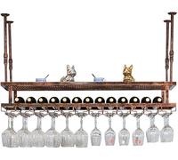 PuPLUm Botelleros Soporte para Vino Tipo Techo/Soporte para Botellas de Vino Ajustable montado en la Pared Estantes para Copas de Vino Colgantes/Estantes para Copas de Copa/Estantes para decoración