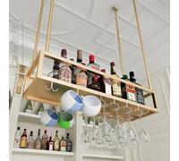 PuPLUm Estante para Copas de Vino Colgante Estante para vinos en el Techo Bar Kitche Soporte para Botellas de Vino de Metal Estante para vinos con Copas de champán Estantes para Copas Estantes Flot