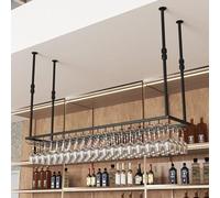 PuPLUm Estante para Copas de Vino Colgante Estante para vinos en el Techo Soporte para Botellas de Vino de Metal Unidad de Barra Estantes flotantes Estante para vinos Copas de champán Estantes para