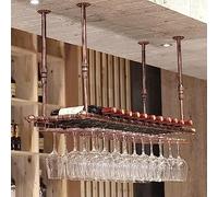 PuPLUm Estante para Copas de Vino Estante para Botellas de Vino de Metal, Soporte para Copa de Vino Colgante montado en el Techo Retro Estante para vinos Vintage para Cocina, Bar, Pub, restaurantes