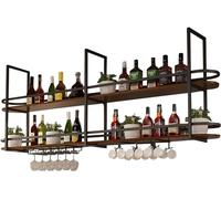 PuPLUm Estante para Vino montado en el Techo Soporte para Copas de Vino Colgante al revés para Bar Soporte para Vino para el hogar Soporte para Copas Soporte para Botella de Vino Colgante (Tamaño: