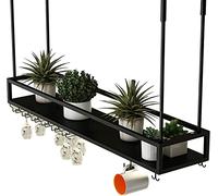 PuPLUm Unidad de Bar Estante para vinos Soporte para Botellas de Vino para Colgar en el Techo Soporte para Copas de Vino Altura Ajustable Estantes para Copas de champán Estantes flotantes, Estante