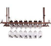 PuPLUm Unidad de Bar Estantes flotantes Estantes para vinos Soporte de Pared, Soporte para Copas de Vino Colgante, Altura Ajustable, Organizador de estantes para Copas, Soporte para Botellas de Vin