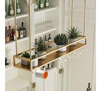 PuPLUm Unidad de Barra para Colgar en el Techo, Estante para Vino, Copa de Vino y Planta, Estante de Almacenamiento para el hogar, Soporte para exhibición de Copas de champán, estantes para Botella