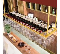 PuPLUm Unidad de Barra para Colgar en el Techo Estante para vinos Colgante de Metal, estantes para Botellas de Vino en el Techo, Estante de decoración rústica, Soporte para Copas de Vino, para deba