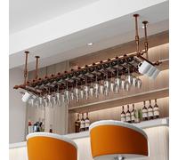 PuPLUm Unidad de Barra para Colgar en el Techo Estante para vinos en el Techo, Estante para Copas de Copa de Metal Mostrador de Barra Vintage Estante para Copas de Vino Soporte para Botellas de Vin