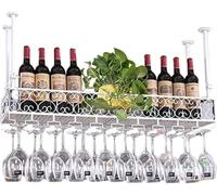 PuPLUm Unidad de Barra para Colgar en el Techo Estante para vinos Soporte para Copas de Vino para Colgar en el Techo, cocinas, mostrador de Bar, estantes para Botellas de Vino, estantes para Copas