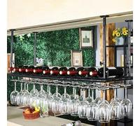 PuPLUm Unidad de Barra para Colgar en el Techo, estantes para Vino, Soporte para Botellas de Vino, estantes para Copas de Vino, estantes para Copas, hogar, Bar, Cocina, Restaurante, estantes para d