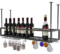 PuPLUm Unidad de Barra para Colgar en el Techo Unidad de Barra Estantes flotantes Estante para Vino para Colgar en el Techo Soporte para Botellas de Vino Estantes para Copas de Copa de champán de m