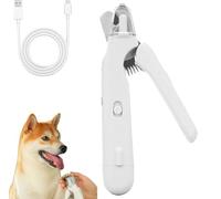 Pupnourish Nail Trimmer, 2 en 1 Nail Clippers and Nail Grinder with light, multifunctional nail clippers, blood stain indicator, dust cover, safe and low noise (White)