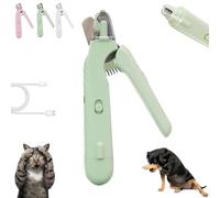 Pupnourish Nail Trimmer, 2-in-1 Dog Nail Trimmers and Dog Nails Grinder, with LED Lights And Grinder, Rechargeable, Pet Paws Grooming Tool, for Small Medium Large Cat & Dogs (Green)