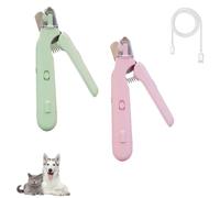 Pupnourish Nail Trimmer, 2 in 1 Nail Clipper and Grinder with Light, the Safe Electric Dog Clippers, Suitable for All Body Types (green+pink)