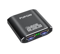 Pupow HDMI Splitter, 4K Aluminio Splitter HDMI, Divisor 60Hz 3D y 1080P, para Reproductor de HDTV, Reproductor de Red,PS3/4,Xbox,STB Digital