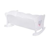 Puppenbett aus Holz - 52 cm Schaukelnde Wiege | Puppenmöbel Set inklusive Kissen und Matte, interaktives Kinderzimmer Rollenspielzeug für und Mädchen Vorschulalter Kindergarten DIY Montage