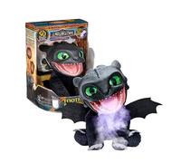 Puppetronic Real FX Toothless - Peluche de Destentao de Cómo Entrenar a tu Dragón, Marioneta Electrónica de 30 cm, +50 Reacciones y Sonidos, Efectos de Humo y Fuego, 6+ años, Famosa (RE000000)