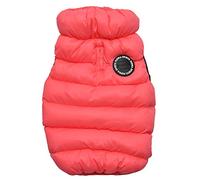Puppia Abrigo de Invierno Ultraligero para Perro, Impermeable, cálido para Clima frío, Cierre de Cremallera para Perros pequeños y medianos, Rosa, Grande