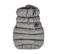 Puppia Abrigo de Invierno Ultraligero para Perro, una Calidez Impermeable para Clima frío, Cierre de Cremallera para Perros pequeños y medianos, Gris, Grande