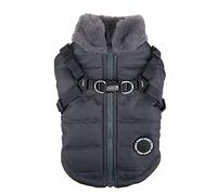 Puppia Abrigo para Perros pequeños y medianos - Donavan - acogedora Calidez y Comodidad - Chaqueta para Perro, Gris