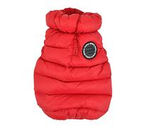 Puppia Abrigo Ultraligero de Invierno para Perro, un Calor Impermeable para Clima frío, Cierre de Cremallera para Perros pequeños y medianos, Rojo, Grande
