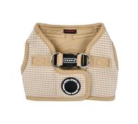Puppia Amatus - Arnés de Chaleco B (Step-in) con patrón de Pata de Gallo, arnés de Primavera y Verano para Perros pequeños y medianos, Beige, pequeño