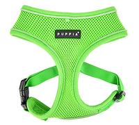 Puppia Arnés suave para perro, sin estrangulamiento, correas reflectantes sobre la cabeza, malla transpirable de triple capa, cinturón de pecho ajustable y hebilla de liberación rápida, verde, mediano
