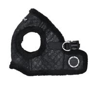 Puppia Douglas - Arnés Tipo Chaleco para Perro, cálido patrón de Diamantes de Invierno para Perros pequeños y medianos, Color Negro, Talla XL