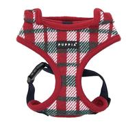 Puppia Festive - Arnés con Capucha para Perro, cálido patrón de Cuadros de Invierno, Pecho Ajustable para Perros pequeños y medianos, Rojo, Talla M