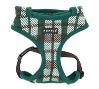 Puppia Festive - Arnés con Capucha para Perro, cálido patrón de Cuadros de Invierno, Pecho Ajustable para Perros pequeños y medianos, Verde, Talla S