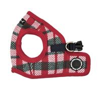 Puppia Festive - Arnés para Perro, diseño cálido de Invierno, a Cuadros, para Perros pequeños y medianos, Rojo, Talla S