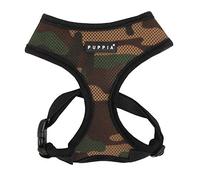 Puppia Arnés para perros pequeños/medianos Harness Soft A Camo – Super suave, antitracción – Talla S