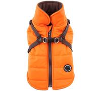 Puppia Mountaineer Winter Dog Coss con arns integrado No Tiracin de clima fro impermeable con cremallera de velln tibia para perros pequeos y me