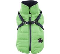 Puppia Mountaineer Winter Dog Coss con arns integrado No Tiracin de clima fro impermeable con cremallera de velln tibio para perros pequeos y me