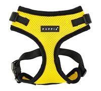 Puppia RiteFit - Arnés de Malla para Perro, para Todas Las Estaciones, sin tirones, sin estrangulamiento, Cuello y Pecho Ajustables para Perros pequeños y medianos, Color Amarillo, Talla L