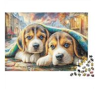 Puppies Under Blanket Sturdy Cardboard Decoración de Pareja acogedora Jigsaw Puzzle Adults Kids Fun Educational Game Great Gift for Birthday Christmas Puzzle Lovers 52x38cm/1000pcs