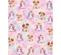 Puppies & Unicorns Composition Notebook: Cute Pastel Puppy and Magical Unicorn College Ruled Notebook for Girls, Kids and Unicorn Lovers