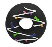 Puppy Chew Donut - Soft Bite Resistant Squeaker Play Toy, Engaging Exercise Item for Small, Medium, Large Canines, Sturdy Companion Toy for Training, Outdoor Walks, Playtime, Giftable Entertainment