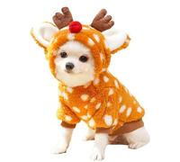 Puppy Christmas Elk Outfit, Dog Elk Cosplay Costume, Fleece Christmas Dog Outfit, Dog Cold Weather Outfit, Elk Dog Costume, Pet Christmas Costume for Photography, Outing, S, M, L, XL