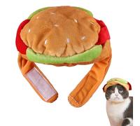 Puppy Costume Accessories, Kitten Dress-Up Hat, Funny Dog Headwear, Cute Pet Costume Ideas, Adorable Hamburger Hat for Pets That Turns Your Dog or Cat into a Fun Fast-Food Character for Halloween