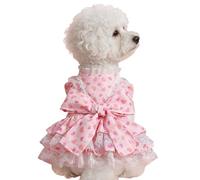 Puppy Dress | Adjustable Cute Pet Supplies - Easy Wear Pink Heart Pet Skirt | Flexible and Reliable Design Girl Cat Clothes - For Spring Summer Birthday Holiday Everyday Party Outdoor Walking