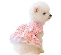 Puppy Dress - Medium Dog Outfit 36-44cm, Cute Breathable Pet Clothes | Pink Girl Dog Costume For Spring Summer Birthday Holiday Everyday Party Outdoor Walking Small Medium Breed Puppies