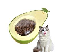 Puppy Feeding Bowl, Avocado-Shaped 690ml Slow Feeder Double Bowl, Anti-Choking Cat Food Dish, Large-Caliber Pet Supplies For Small Dogs & Indoor Cats, 28x18x14cm