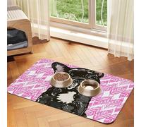 Puppy French Bulldog,Waterproof Pet Feeding Mat,PU Leather Placemats for Cat Dog Water Bowl,Food Mats,30x45cm