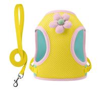 Puppy Harness, Reflective Kitten Harness Vest, Soft Breathable Pet Straps with Cartoon Design, Adjustable Outdoor Gear for Walking, Training, Travel, Beach, 9.06 Inches