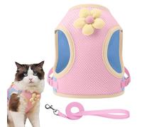 Puppy Harness, Reflective Kitten Harness Vest, Soft Breathable Pet Straps with Cartoon Design, Adjustable Outdoor Gear for Walking, Training, Travel, Beach, 9.06 Inches