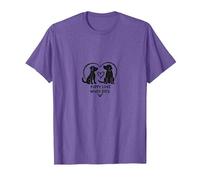Puppy Love Never Dies - Adorables Amantes de los Perros Camiseta, Hombre, Morado Jaspeado, M